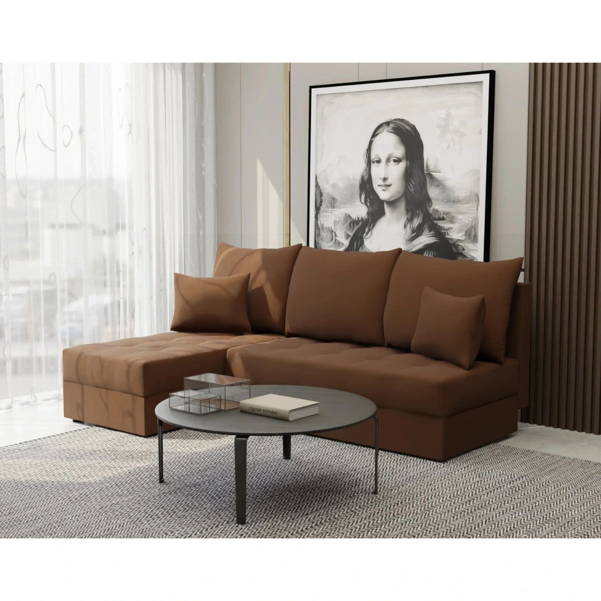 brązowy narożnik do Salonu MODESTO 2