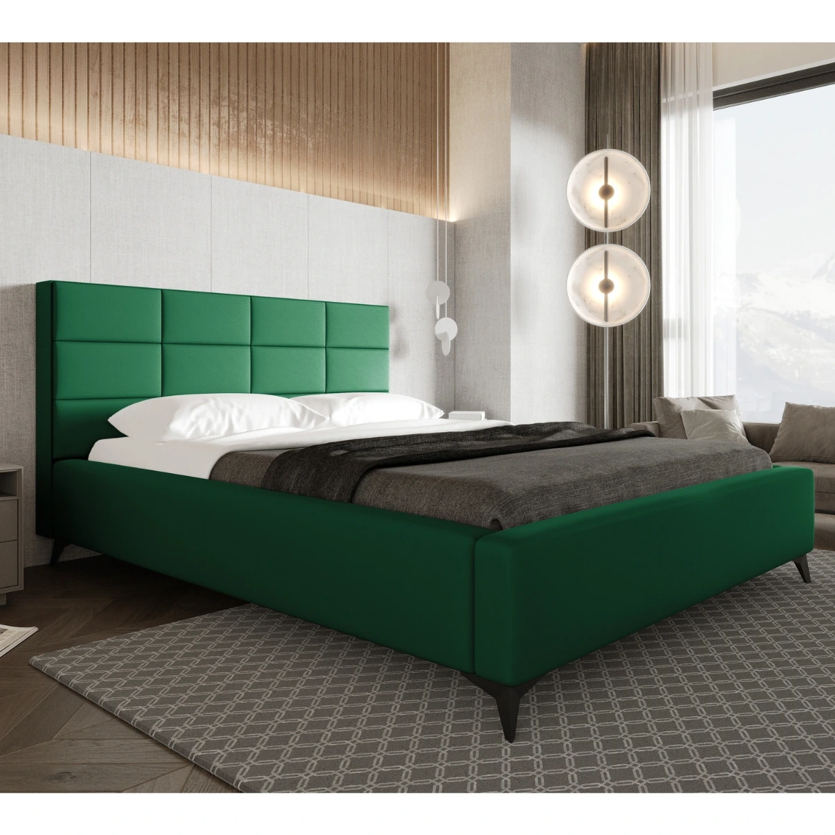 Łóżko tapicerowane 160x200 CALLA z pojemnikiem a