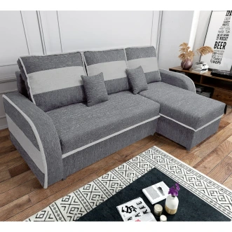 Szary narożnik z funkcją spania do salonu