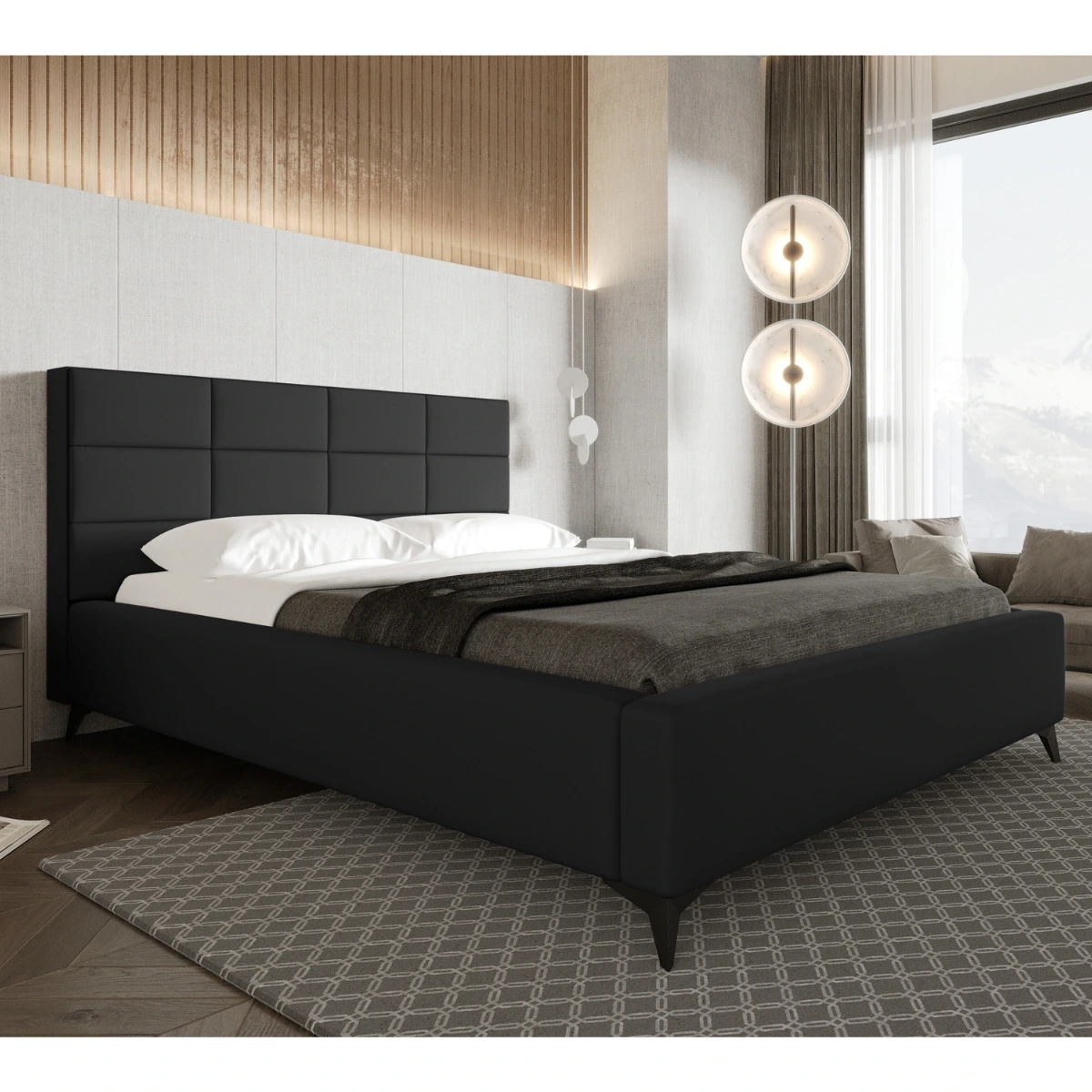 Łóżko tapicerowane 180x200 CALLA z pojemnikiem b