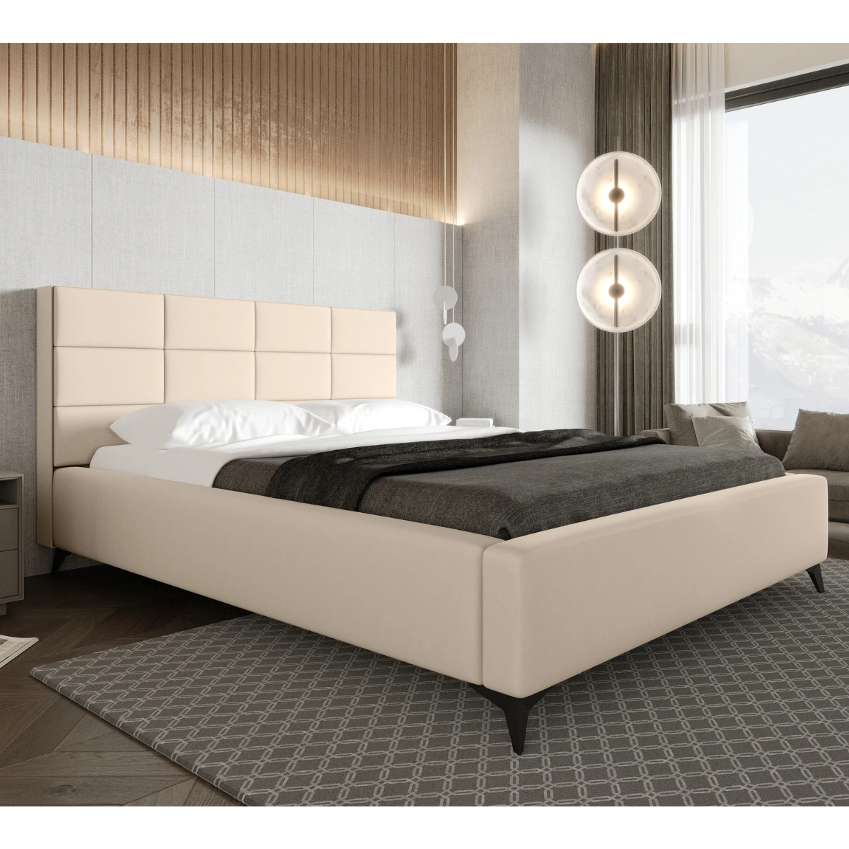 Łóżko tapicerowane 200x200 CALLA z pojemnikiem aa