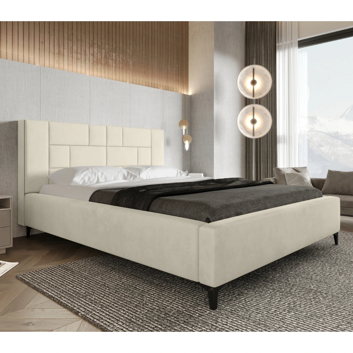 Łóżko tapicerowane 140x200 BILBAO z pojemnikiem 6