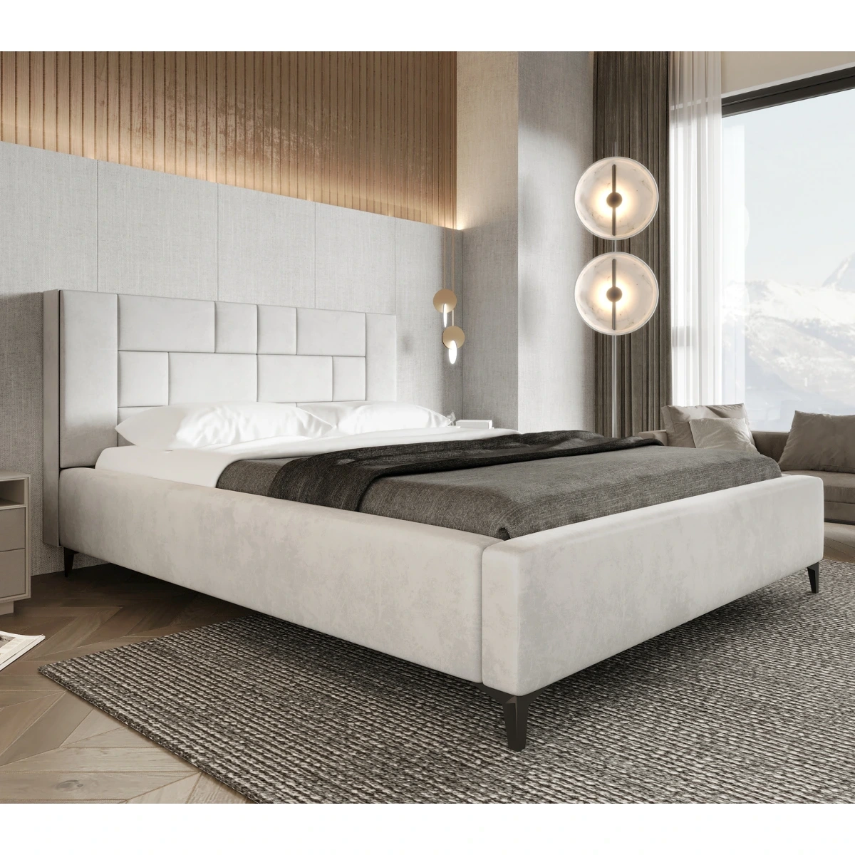 Łóżko tapicerowane 180x200 BILBAO z pojemnikiem