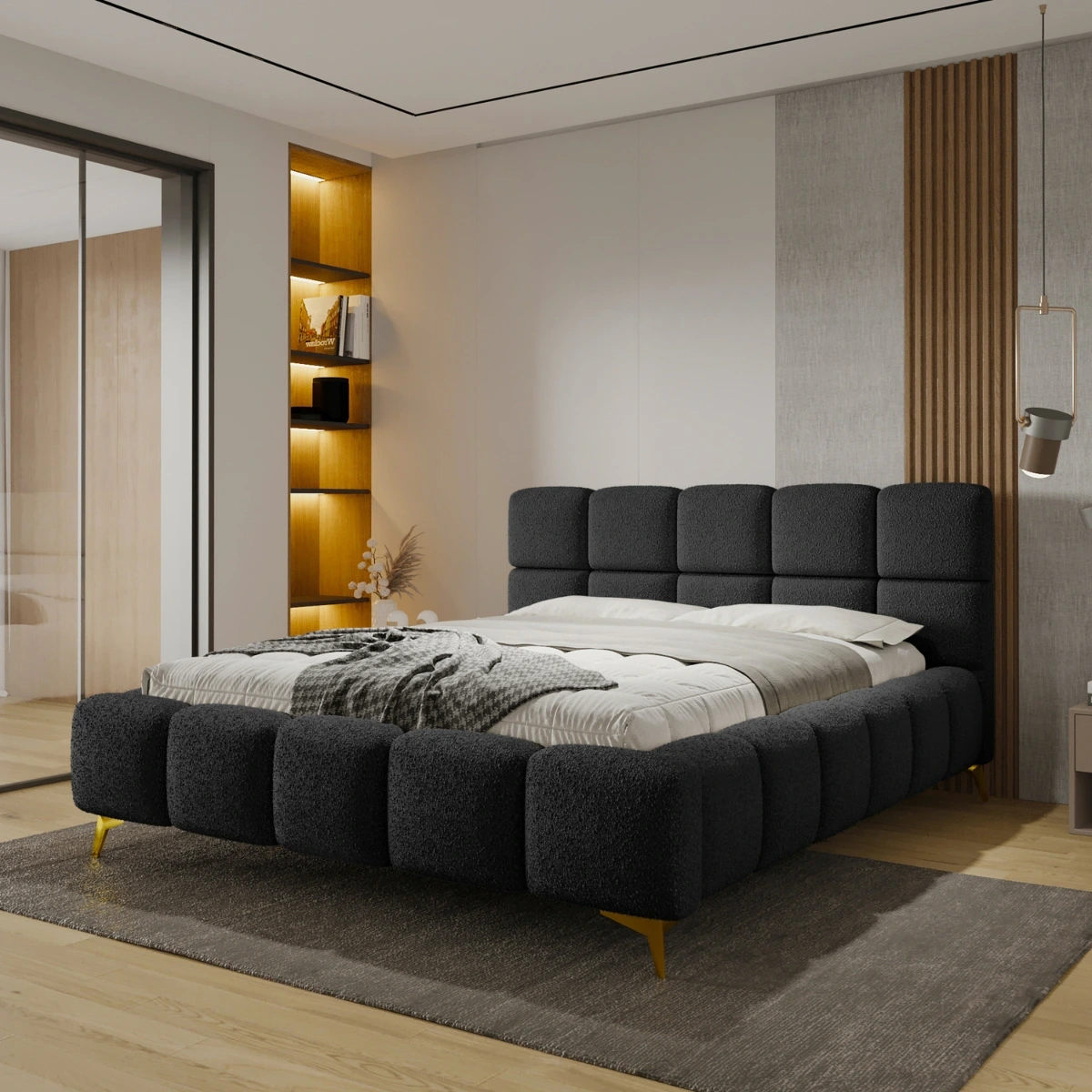 Nowoczesne łóżko tapicerowane 200x200 CLOWN 6