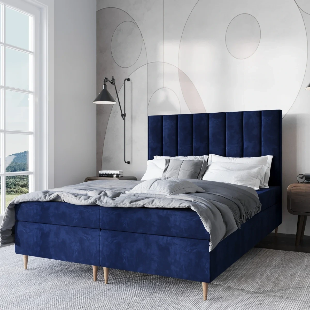 Łóżko 120x200 kontynentalne z pojemnikiem LILIBED | SekaMeble.pl Łóżko 120x200 kontynentalne z pojemnikiem LILIBED | SekaMeble.pl