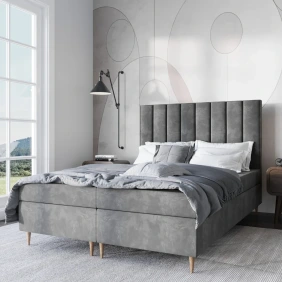Łóżko 140x200 kontynentalne z pojemnikiem LILIBED | SekaMeble.pl