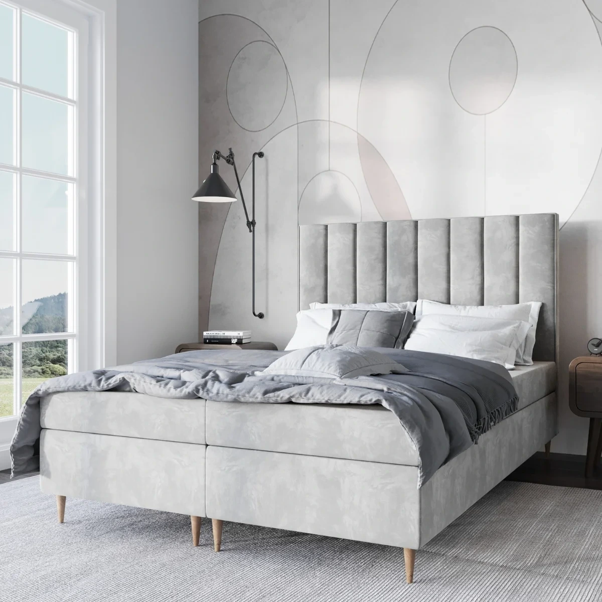 Łóżko 140x200 kontynentalne z pojemnikiem LILIBED | SekaMeble.pl Łóżko 140x200 kontynentalne z pojemnikiem LILIBED | SekaMeble.pl