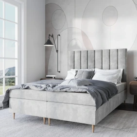 Łóżko 160x200 kontynentalne z pojemnikiem LILIBED | SekaMeble.pl