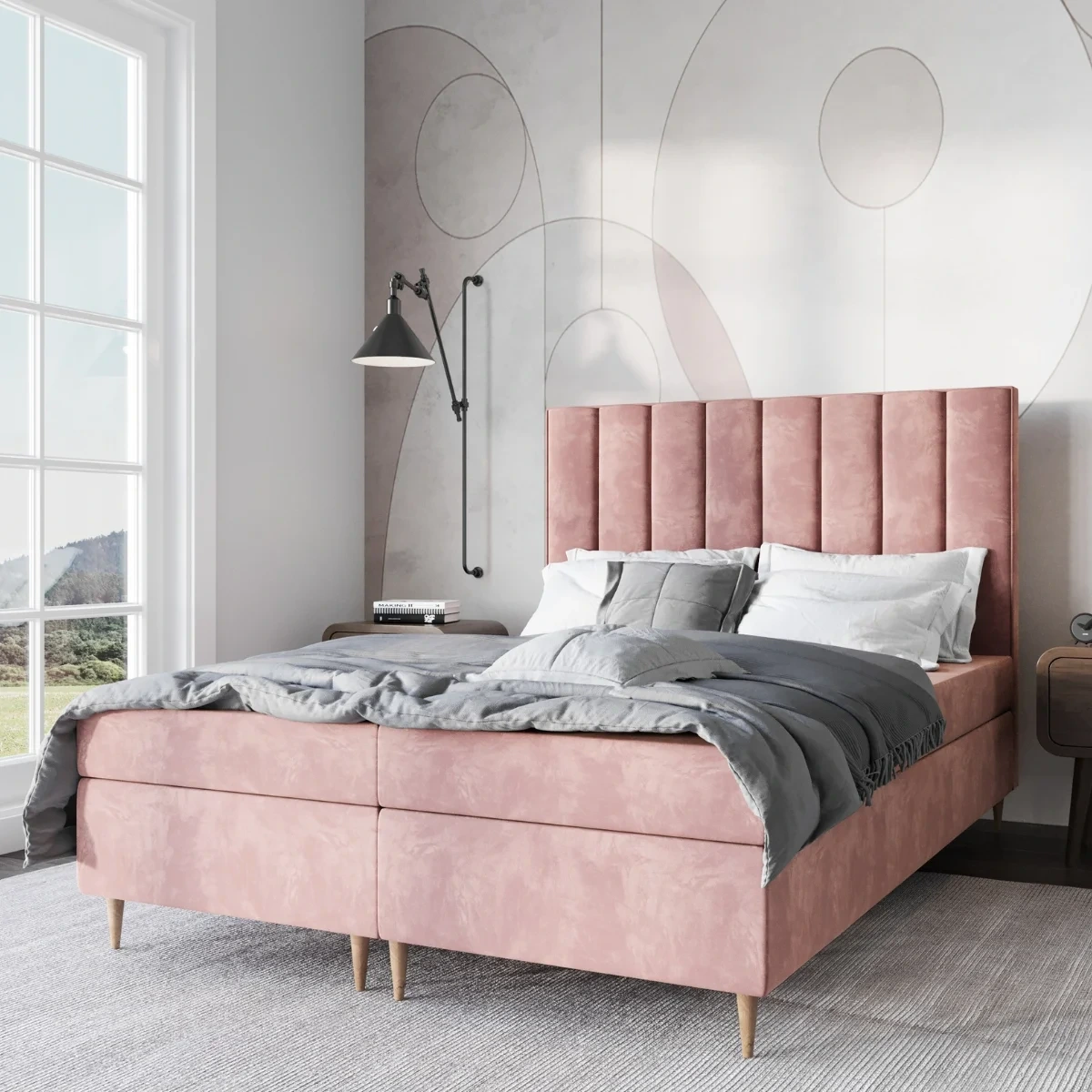 Łóżko 180x200 kontynentalne z pojemnikiem LILIBED | SekaMeble.pl Łóżko 180x200 kontynentalne z pojemnikiem LILIBED | SekaMeble.pl
