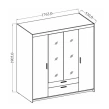 Biała szafa z lustrem TREVANO 4 -4