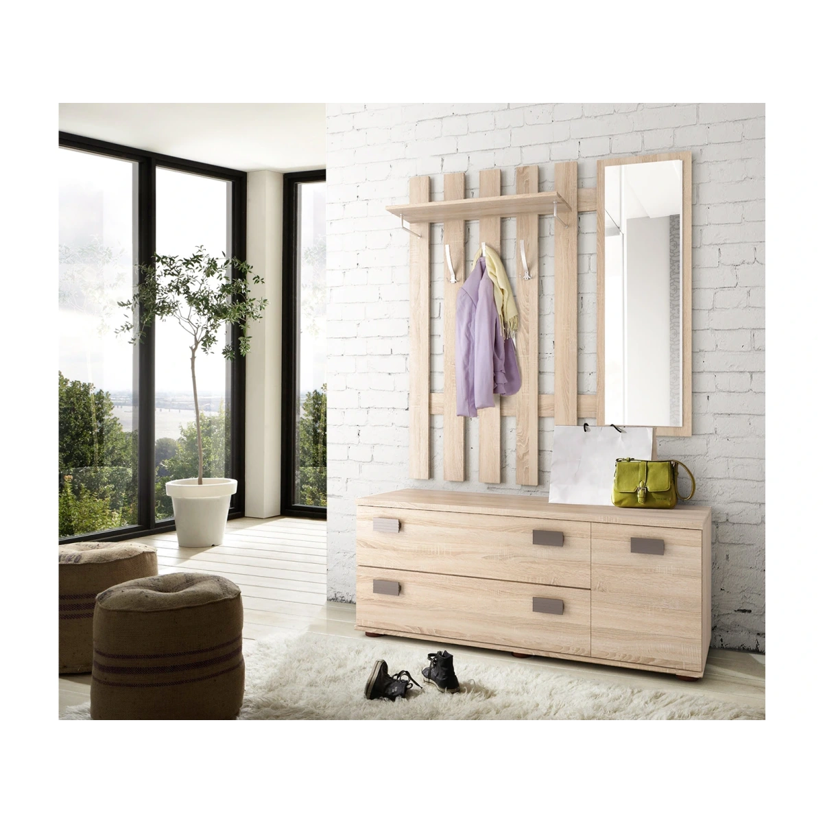 Drewniana Garderoba do przedpokoju VEYO 2