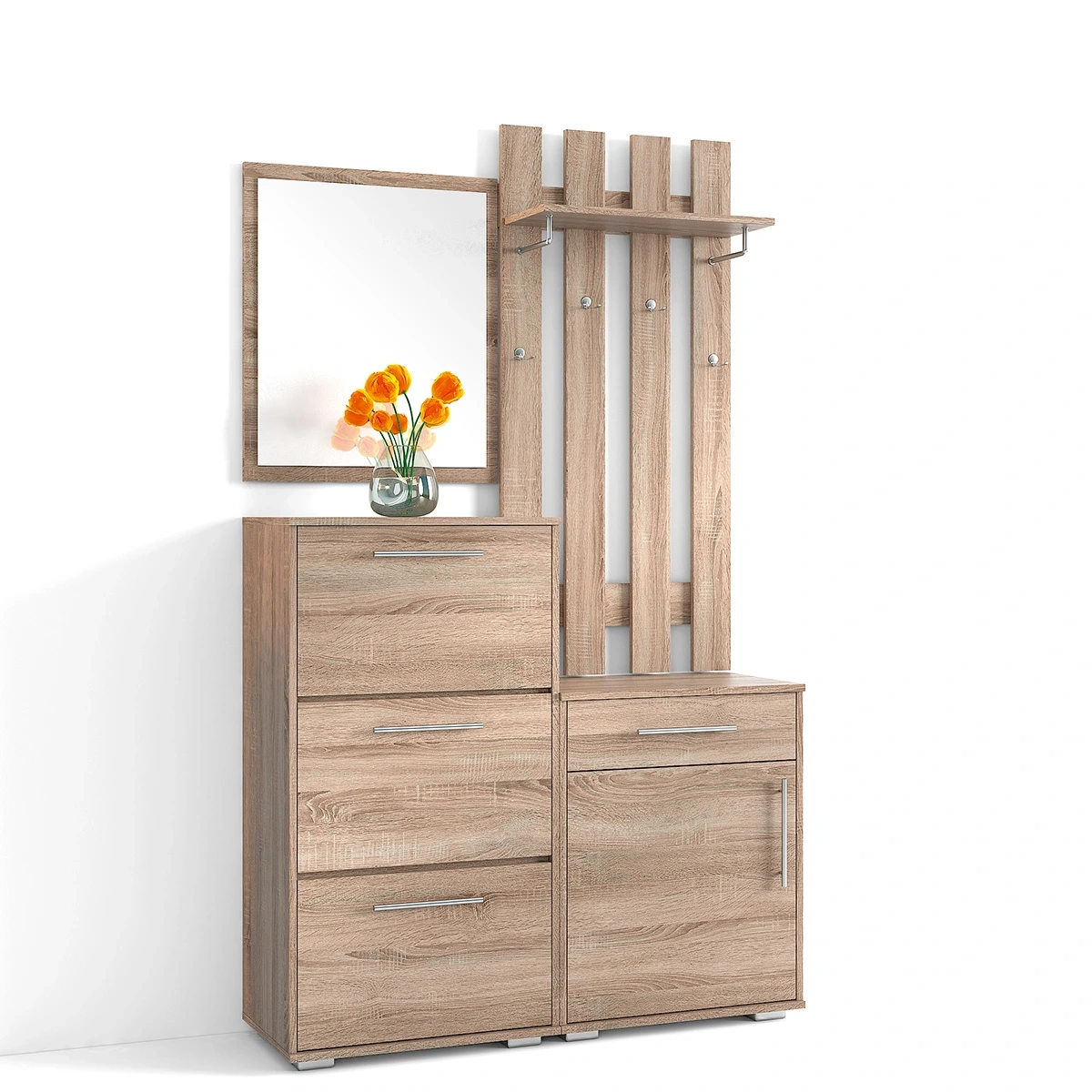 Drewniana garderoba z lustrem SAVONA II trufel