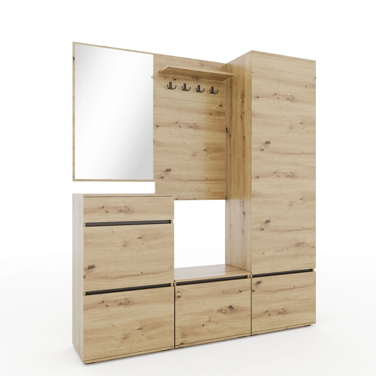 Nowoczesna garderoba z lustrem do przedpokoju CORTEN I 2