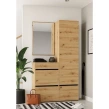 Drewniana garderoba z lustrem CORTEN II