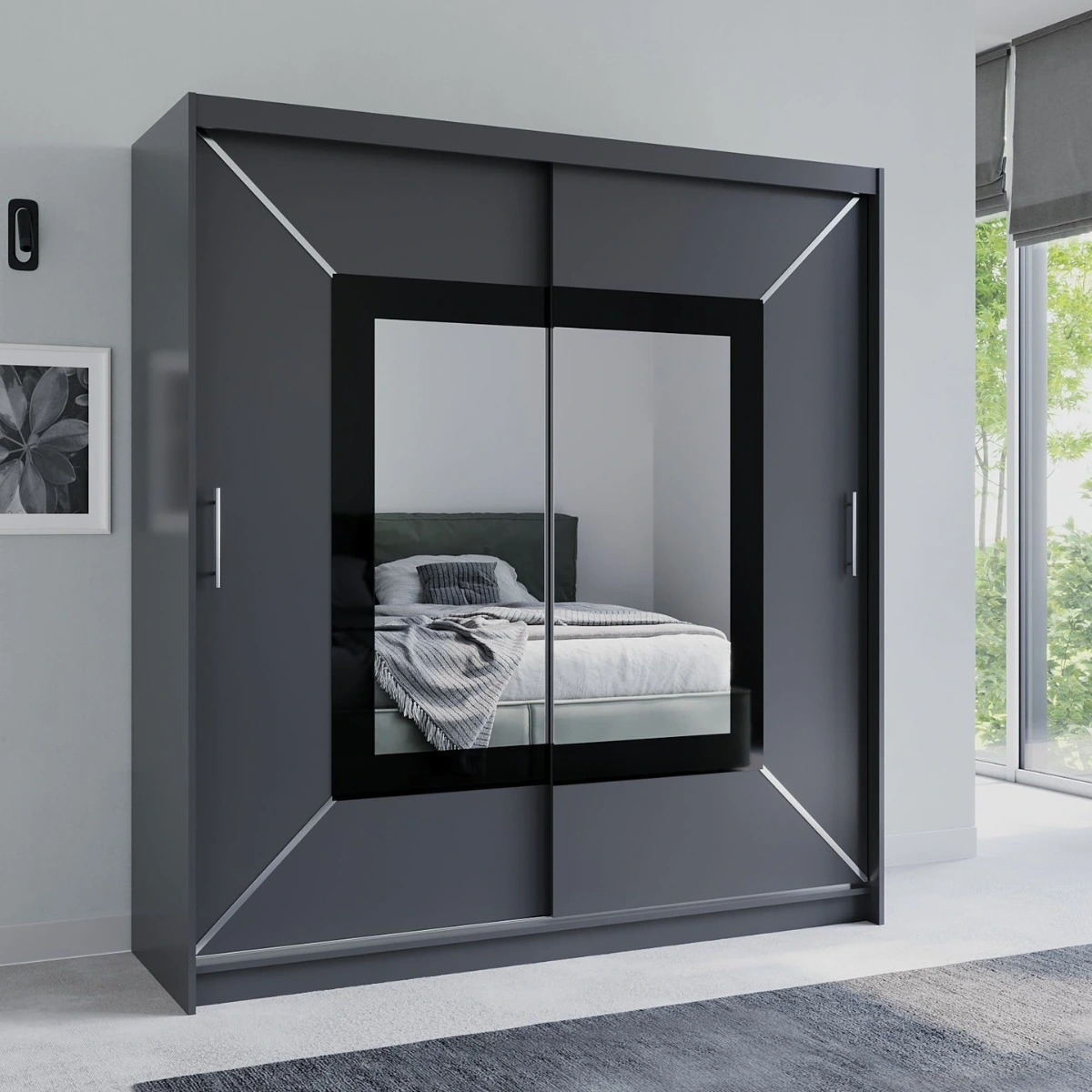 Nowoczesna szafa przesuwna z lustrem HELEN 180cm