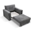 Sofa jednoosobowa rozkładana z funkcją spania na białym tle